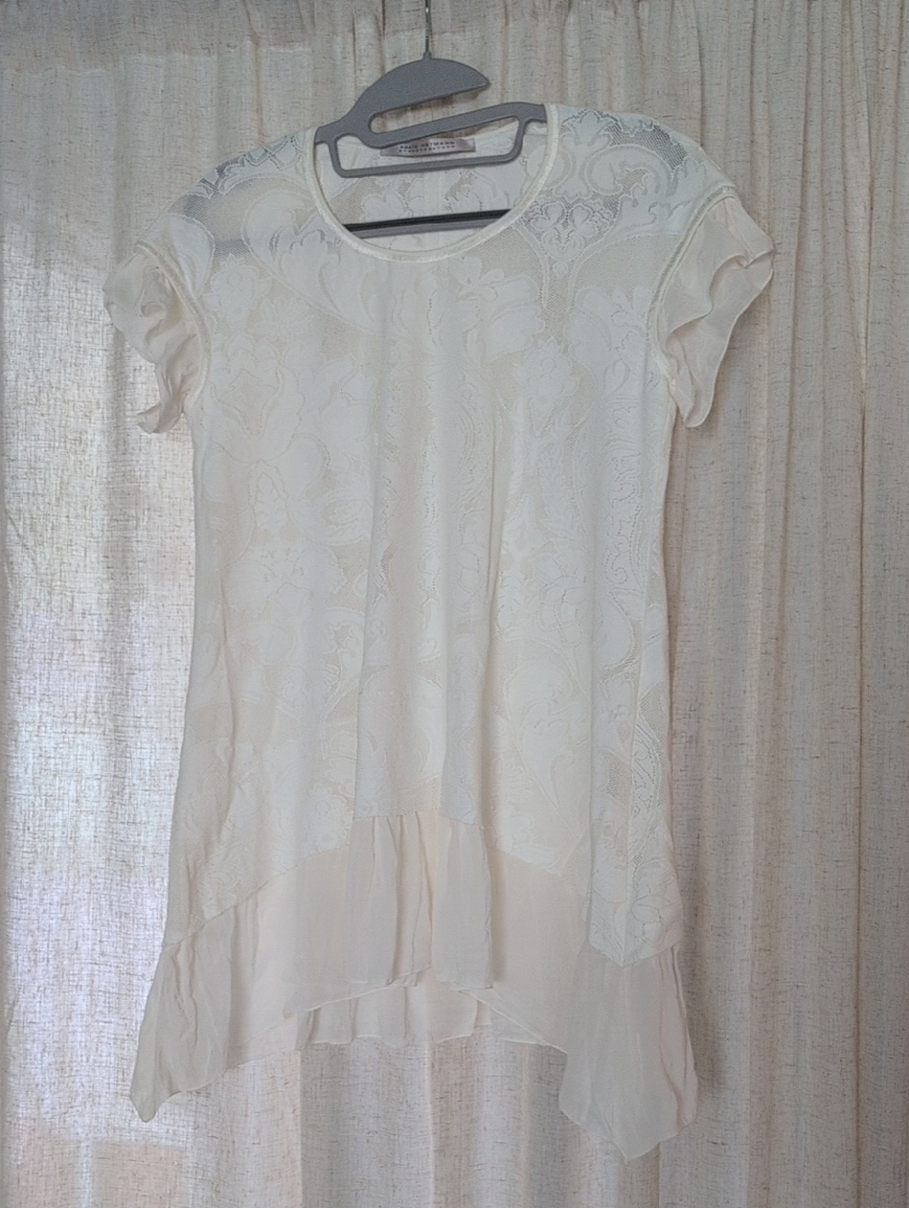 Beate Heymann Women's Cream Lace-Overlay Tunic Top